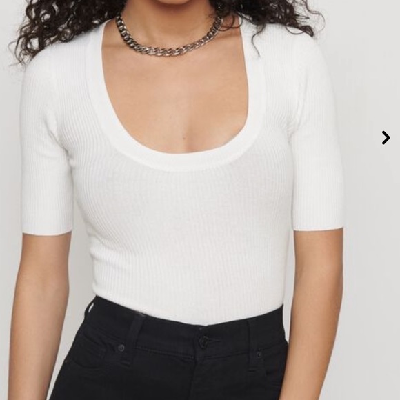 NWOT Dynamite Ribbed Scoop Neck Tee - Picture 1 of 6